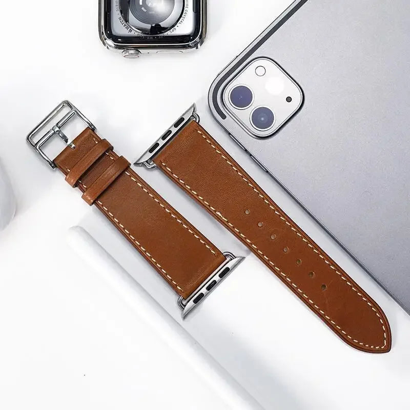 Classic Wine Red Leather Watch Straps