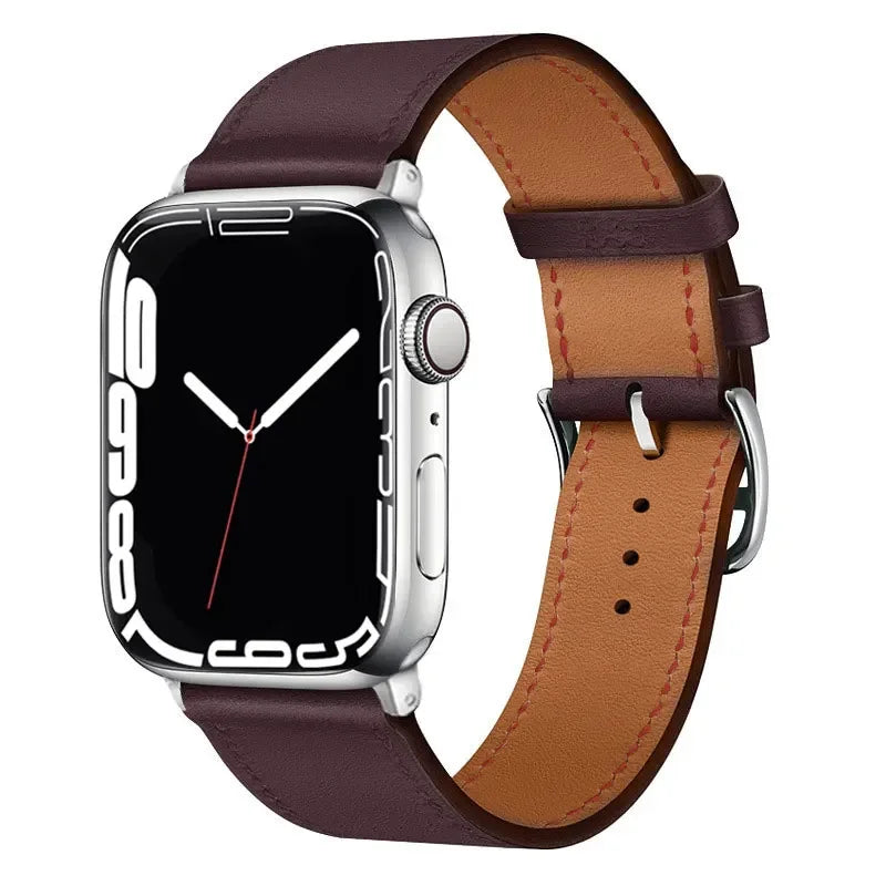 Classic Wine Red Leather Watch Straps
