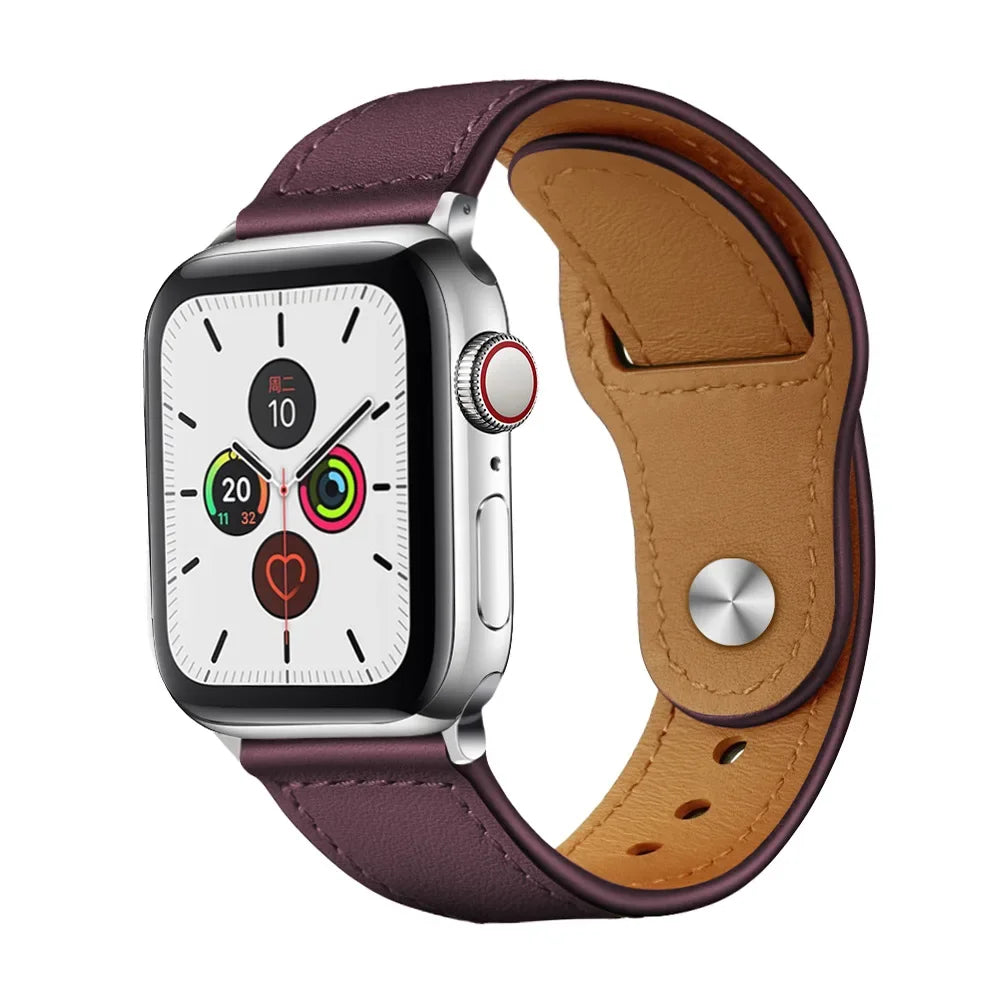 Luxe Maroon Leather Strap