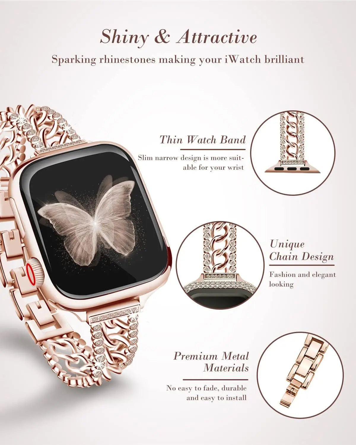 Chained Diamond Band 10 Colours