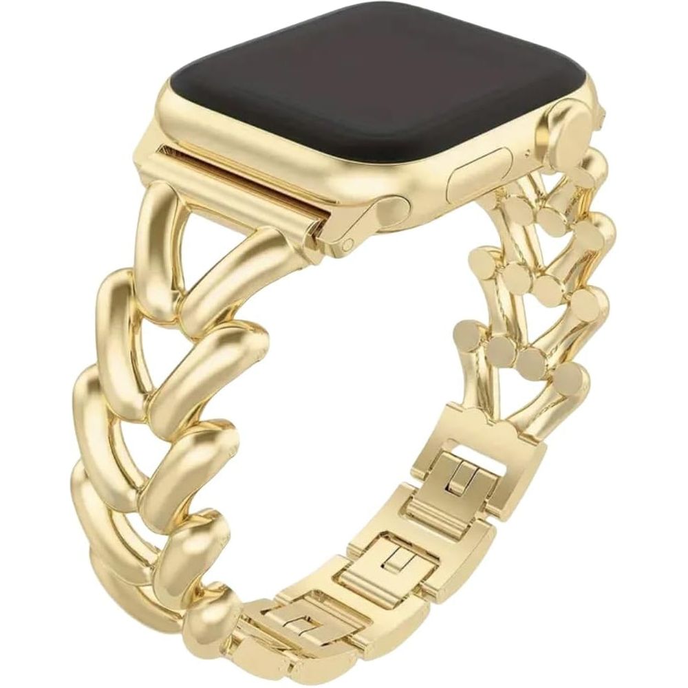 Metal Bracelet Compatible for Apple Watch Band 38Mm 40Mm 41Mm 42Mm 44Mm 45Mm 46Mm 49Mm, Dressy Bangle Chain Watch Strap for Iwatch Series 10/9/8/7/6/5/4/3/2/1/Se/Ultra