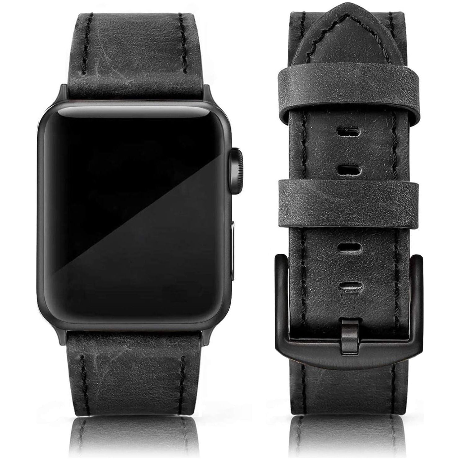Leather Bands Compatible with Apple Watch 42Mm 44Mm 45Mm Band Men Women,Vintage Genuine Leather Wristband Replacement Band Compatible for Apple Iwatch Series 8 7 6 5 4 3 2 1 SE Sports Edition