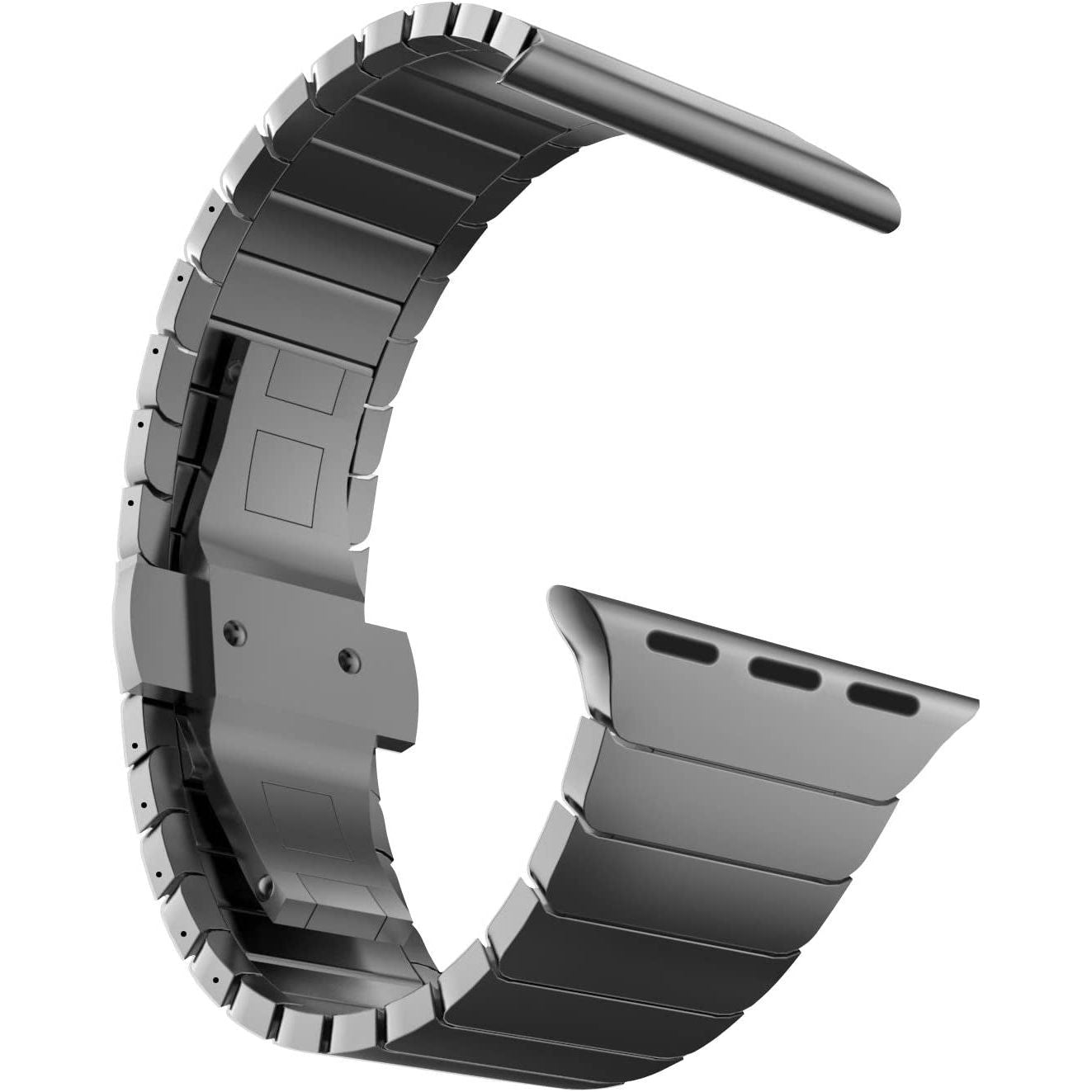 Stainless Steel Metal Link Bracelet Band Compatible with Apple Watch 10/9/Ultra 2/SE/8/7[2024] (46Mm/45Mm/44/49Mm,Black)