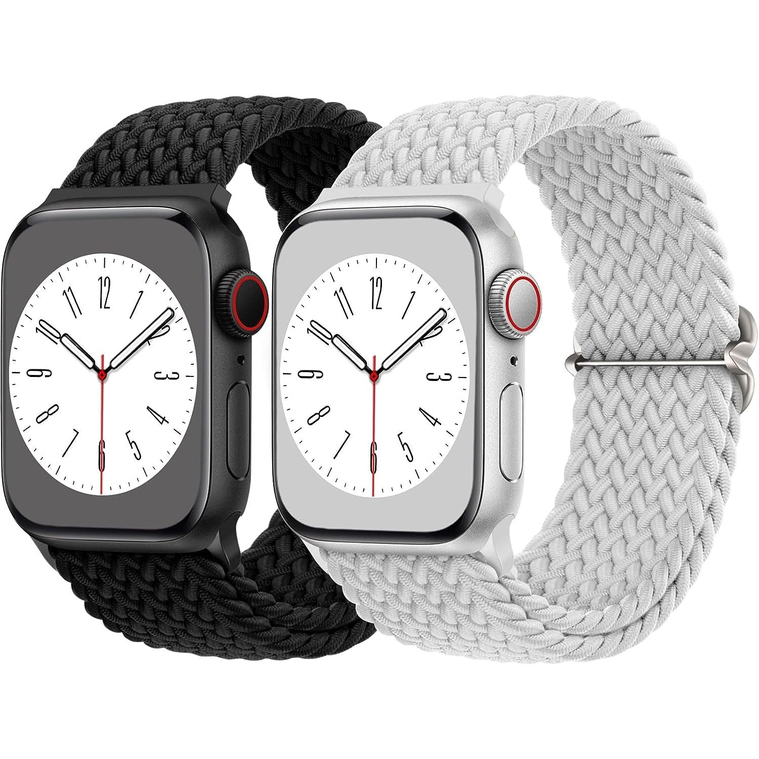 2 Pack Braided Solo Loop for Apple Watch Band 38Mm 40Mm 41Mm 42Mm 44Mm 46Mm 45Mm 49Mm for Women Men, Adjustable Sport Strap Stretchy Bands for Iwatch Series 10 9 8 7 6 5 4 3 2 1 SE Ultra Ultra 2