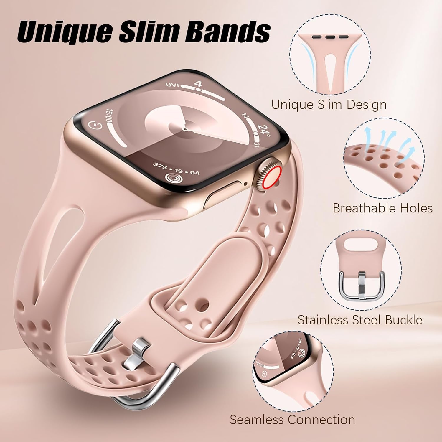 Straplab Lux Silicone Adjustable Watch Band