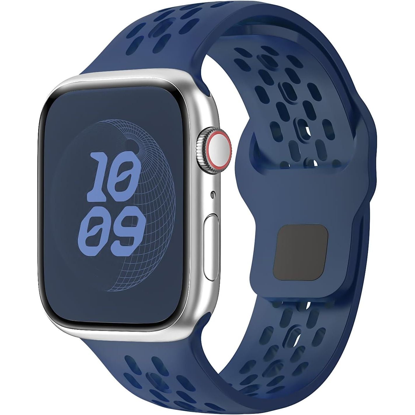 Sport Band for Apple Watch Band 46Mm 45Mm 42Mm 44Mm 49Mm 41Mm 40Mm 38Mm Men Women,Silicone for Apple Watch Strap Breathable Wristband Bracelet Iwatch Ultra Ultra 2 Series 10 9 8 7 SE2 SE 6 5 4 3 2 1 Strap