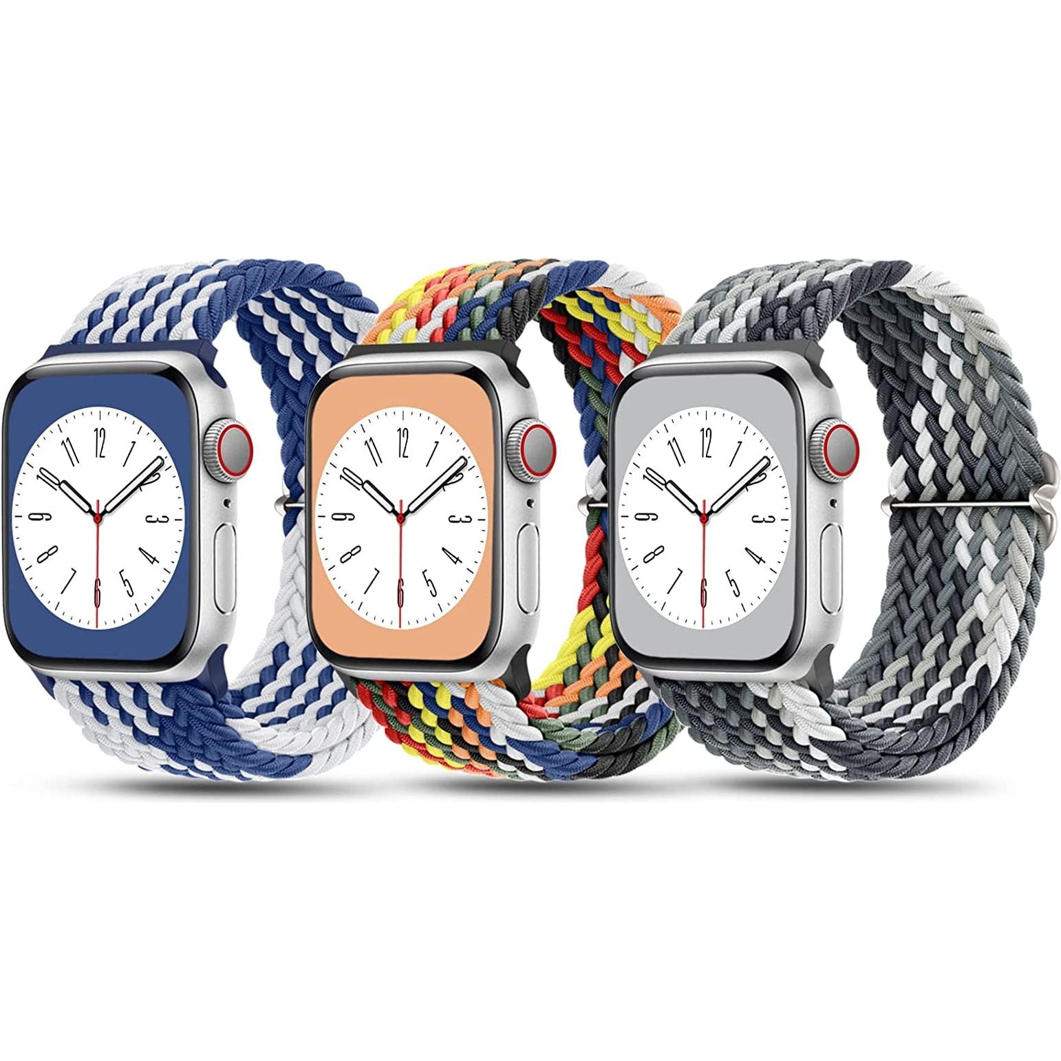 Stretchy Nylon Bands Compatible with Apple Watch Band 38Mm 40Mm 41Mm 42Mm for Women Men, Adjustable Breathable Elastic Sport Strap Solo Loop for Apple Watch SE Iwatch Series 10 9 8 7 6 5 4 3 2