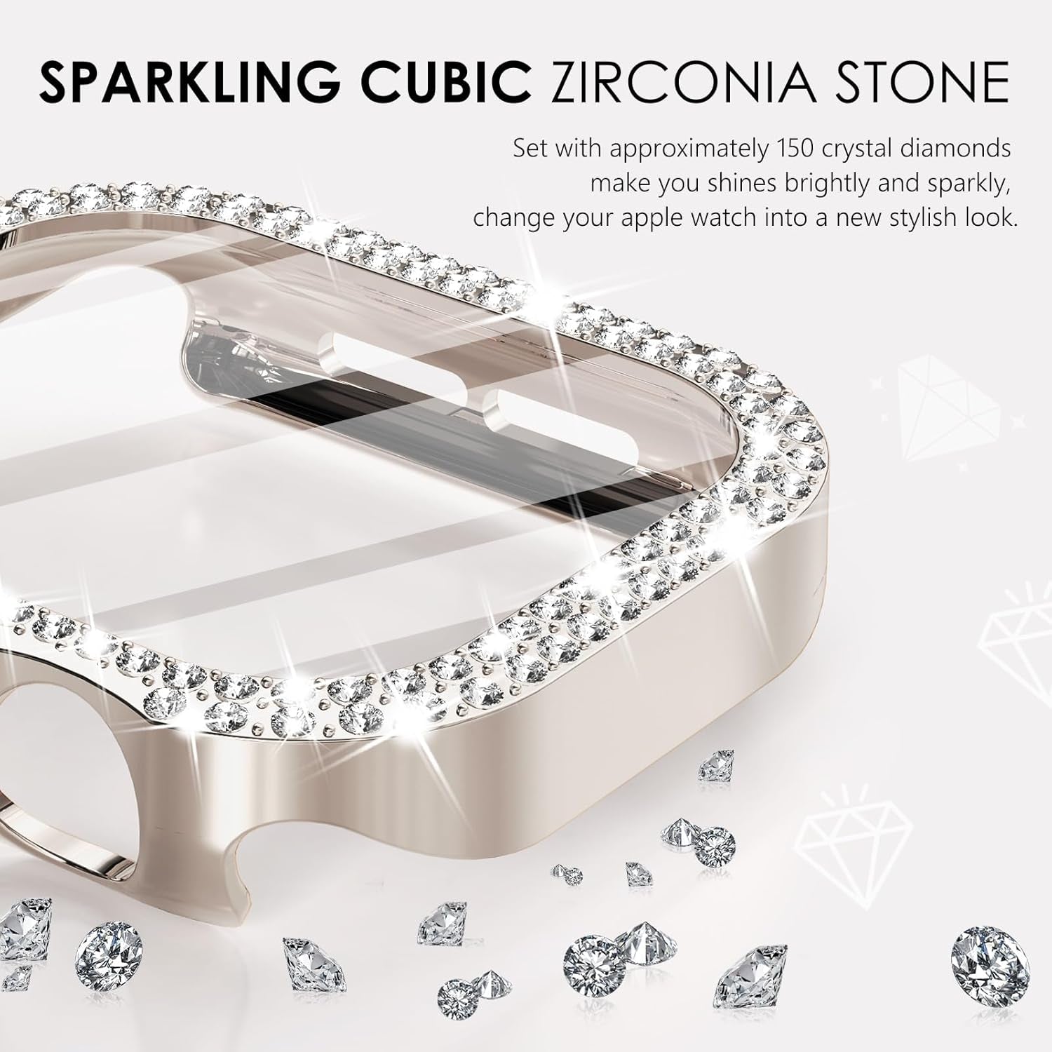 Straplab Bling Apple Watch Case with Tempered Glass Shield