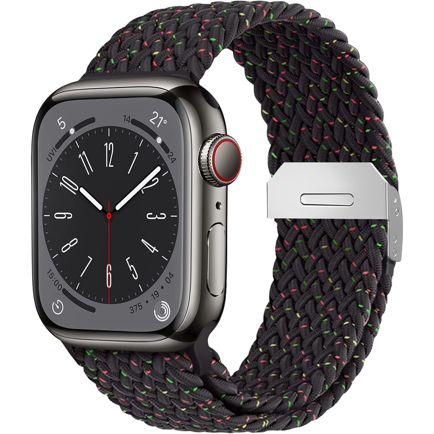 Compatible with Apple Watch Strap Band 49Mm 46Mm 45Mm 44Mm 42Mm Braided Band Replacement Bands Adjustable Stretchable Elastics Sport Wristband for Iwatch Ultra2 Ultra Series10/9/8/7/6/Se/5/4/3/2/1