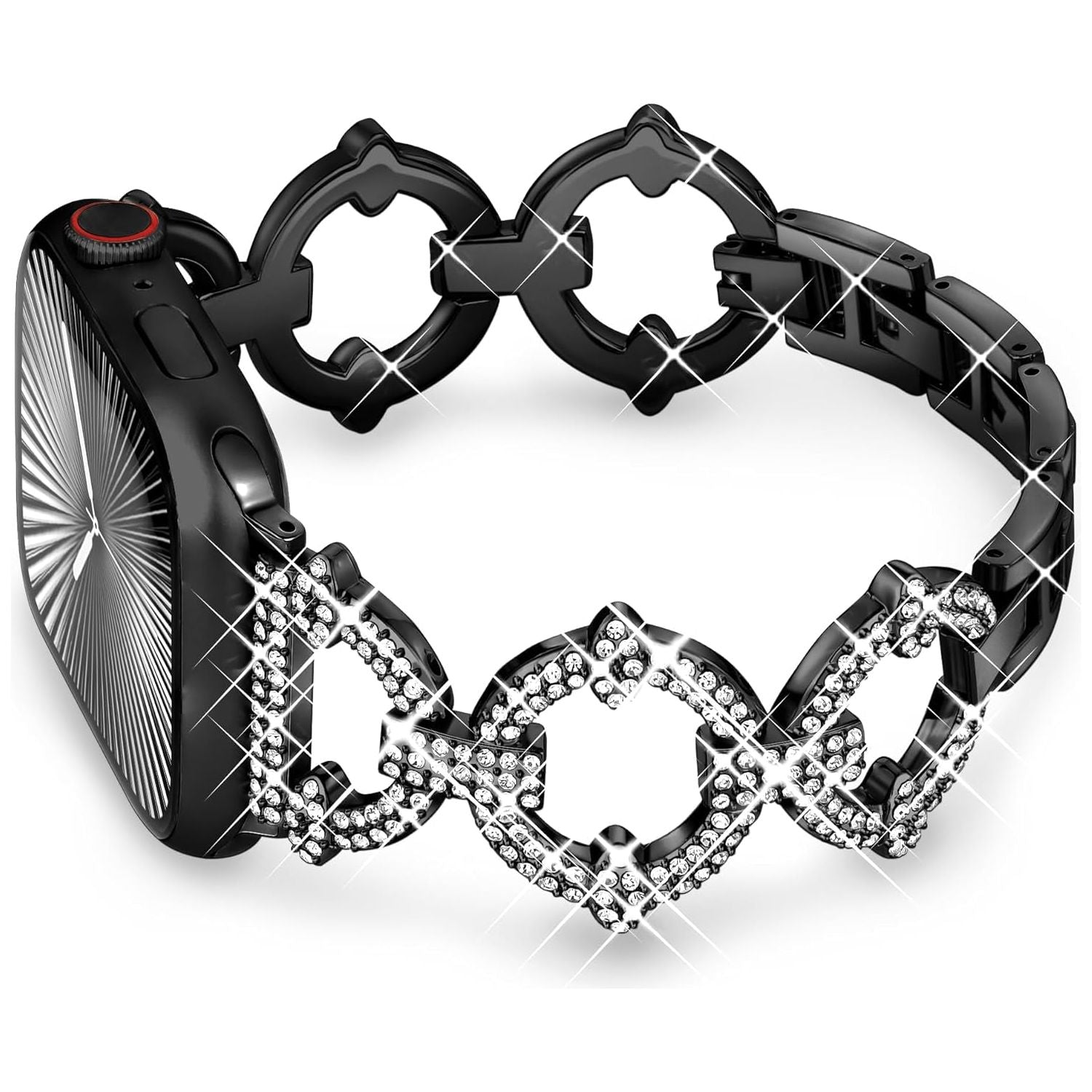 Compatible with Apple Watch Band Series 10 42Mm 41Mm 40Mm 38Mm for Women Girls, Dressy Bling Designer Apple Watch Band for Iwatch Series 10 9 8 7 6 5 4 3 2 1 Iwatch SE (Rose Gold)