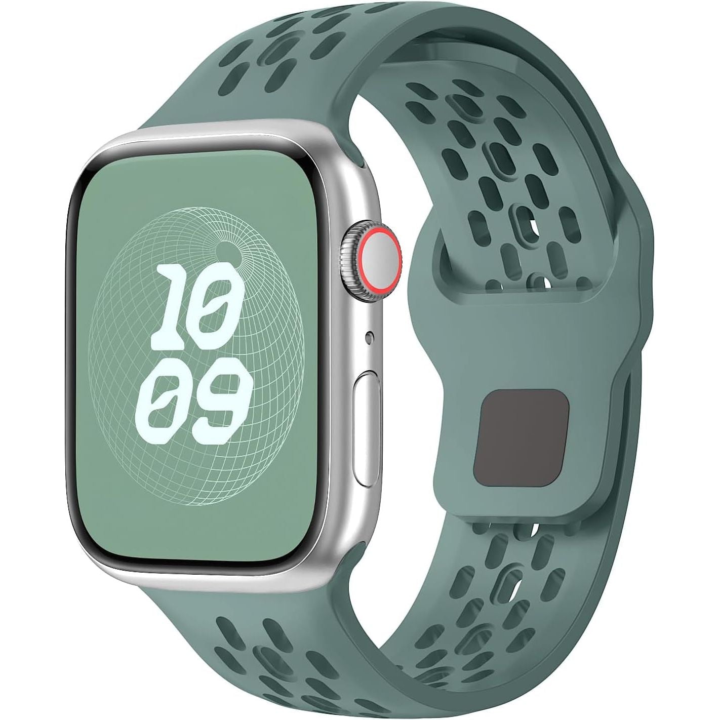 Sport Band for Apple Watch Band 46Mm 45Mm 42Mm 44Mm 49Mm 41Mm 40Mm 38Mm Men Women,Silicone for Apple Watch Strap Breathable Wristband Bracelet Iwatch Ultra Ultra 2 Series 10 9 8 7 SE2 SE 6 5 4 3 2 1 Strap