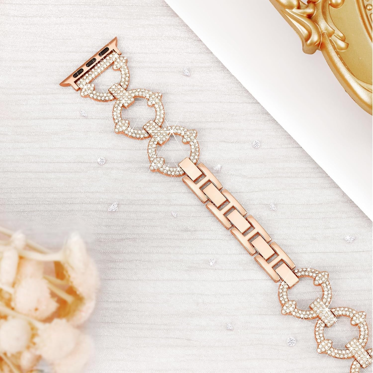Straplab Rose Gold Bandelle Bling Apple Watch Band