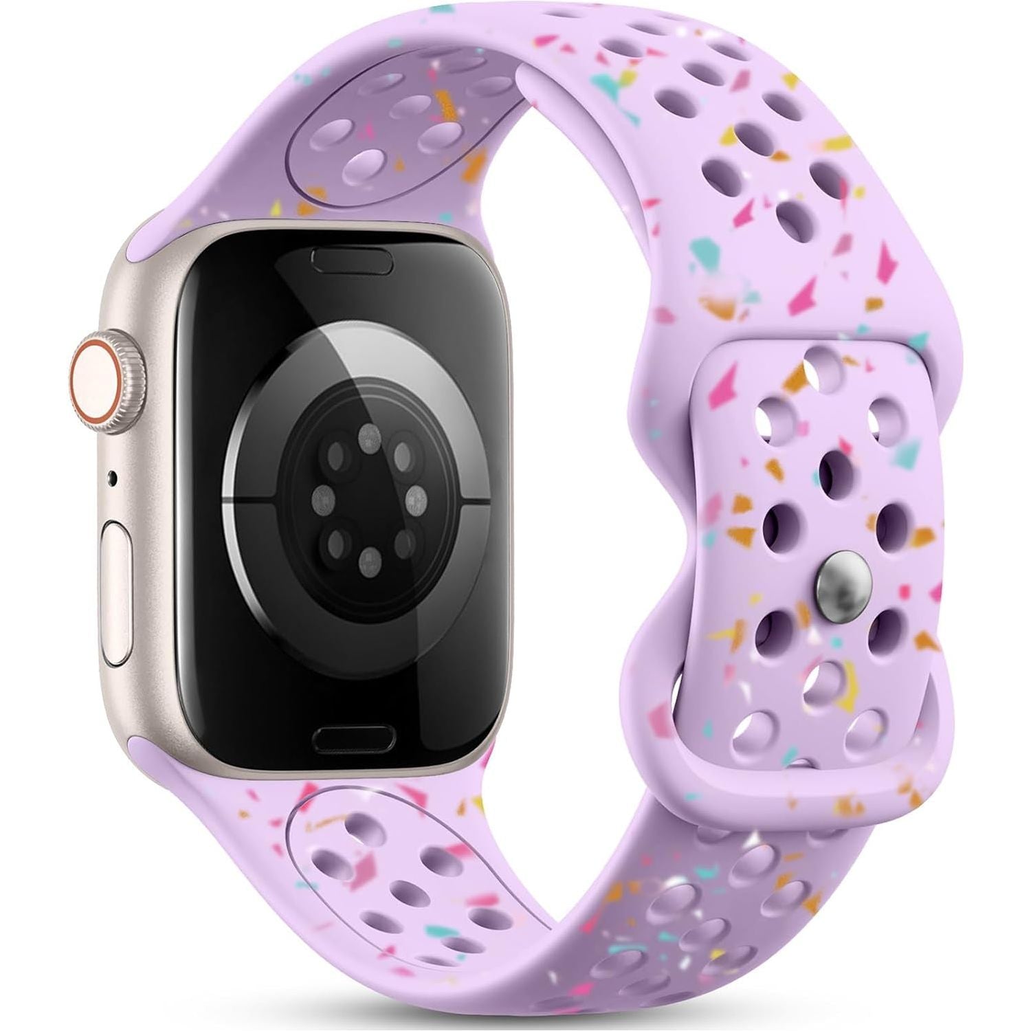 Compatible with Apple Watch Band 38Mm 40Mm 41Mm 42Mm 44Mm 45Mm 46Mm 49Mm Women Men, Recycled Plastic Breathable Sport Strap for Iwatch Series 10 9 8 7 6 5 4 3 2 1 SE Ultra/Ultra 2, Multi Colors