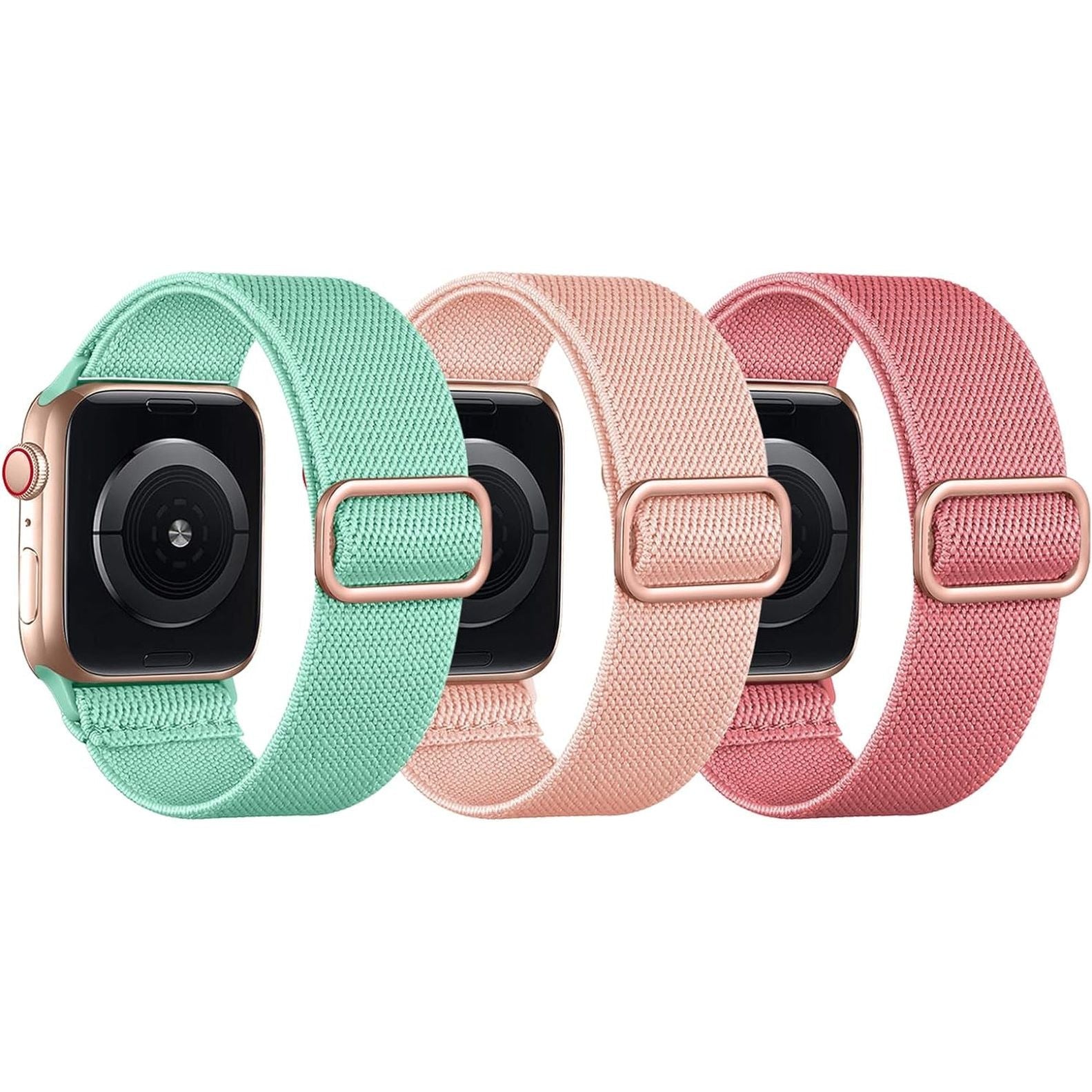 Stretchy Nylon Bands Compatible with Apple Watch Band 38Mm 40Mm 41Mm 42Mm for Women Men, Adjustable Breathable Elastic Sport Strap Solo Loop for Apple Watch SE Iwatch Series 10 9 8 7 6 5 4 3 2