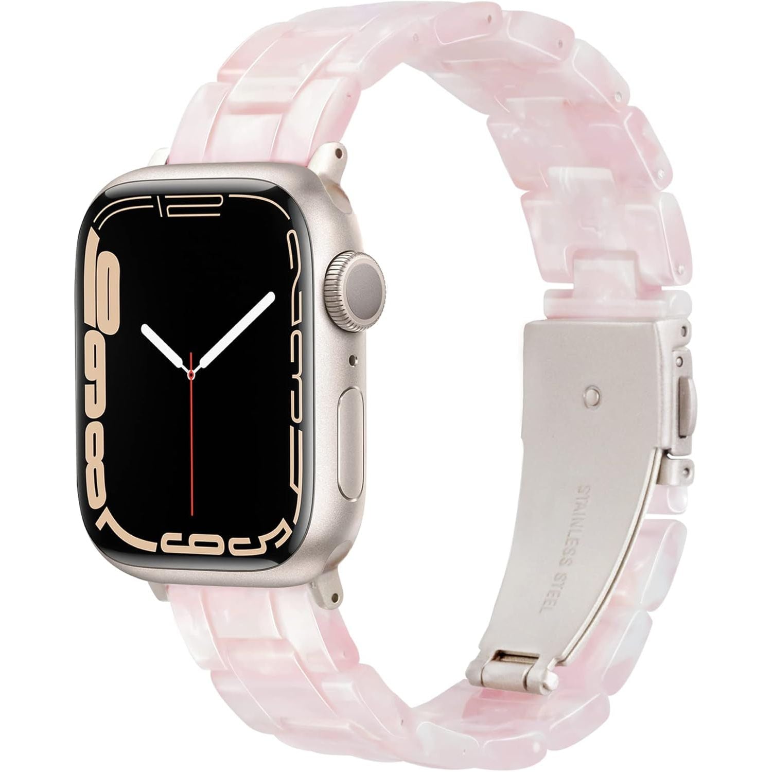 Compatible with Apple Watch Band 42Mm(Series 10) 41Mm 40Mm 38Mm, Adjustable Iwatch Strap with Stainless Steel Buckle for Apple Watch Series 10 9 8 7 6 SE 5 4 3 2 1(Tortoise Flower Starlight)