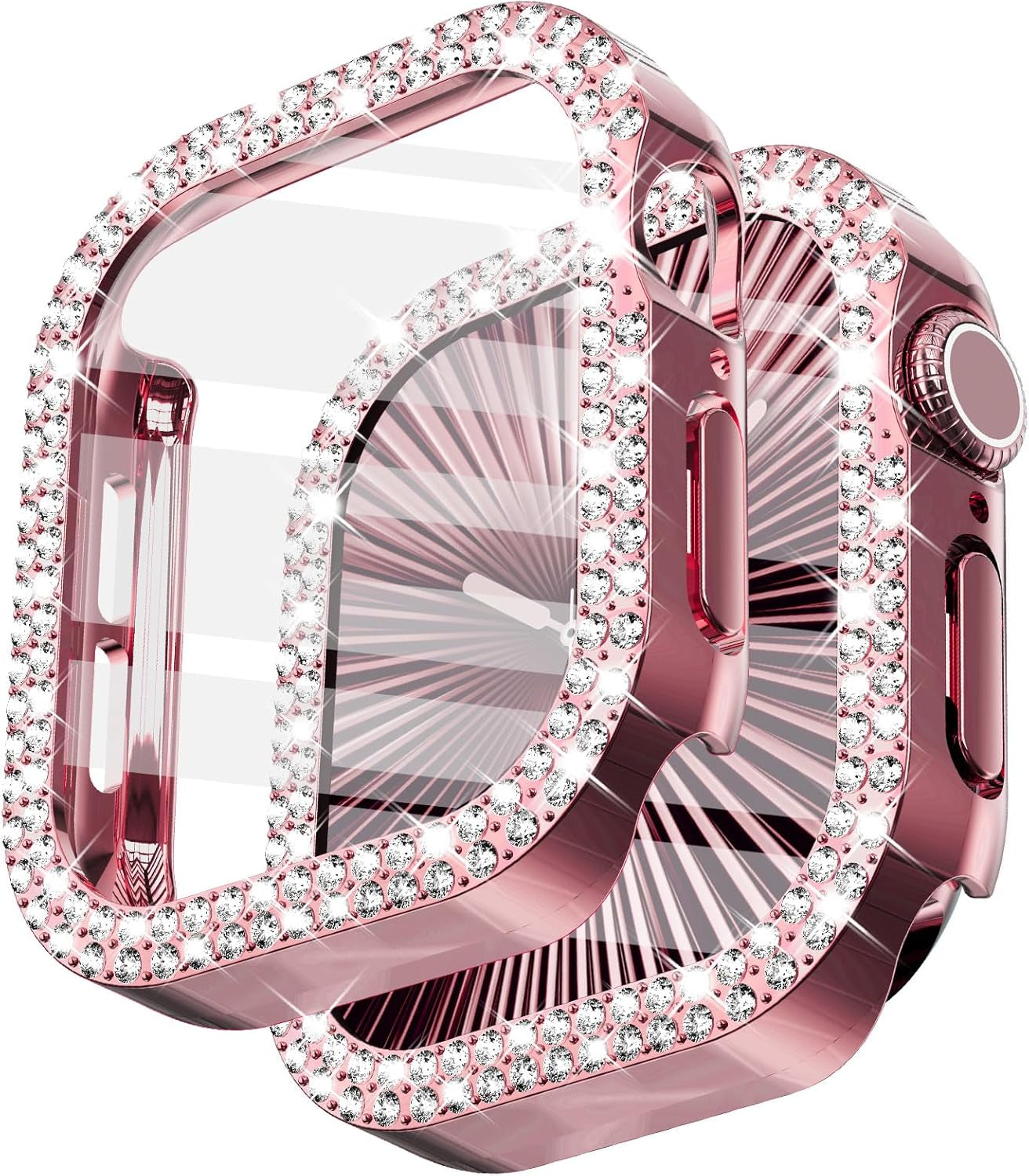 Bling Apple Watch Case with Screen Protector Compatible with Apple Watch Series 10 42Mm, Crystal Diamond Overall Protective Case Face Cover Bumper Compatible for Apple Watch 10, 42Mm Starlight
