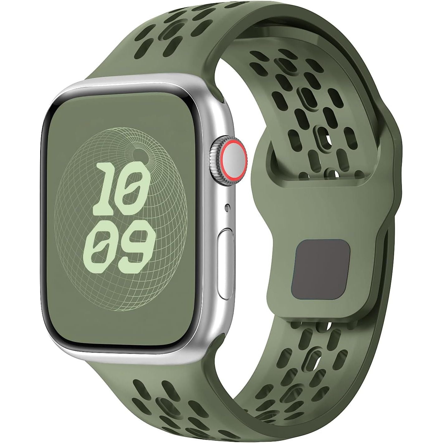 Sport Band for Apple Watch Band 46Mm 45Mm 42Mm 44Mm 49Mm 41Mm 40Mm 38Mm Men Women,Silicone for Apple Watch Strap Breathable Wristband Bracelet Iwatch Ultra Ultra 2 Series 10 9 8 7 SE2 SE 6 5 4 3 2 1 Strap