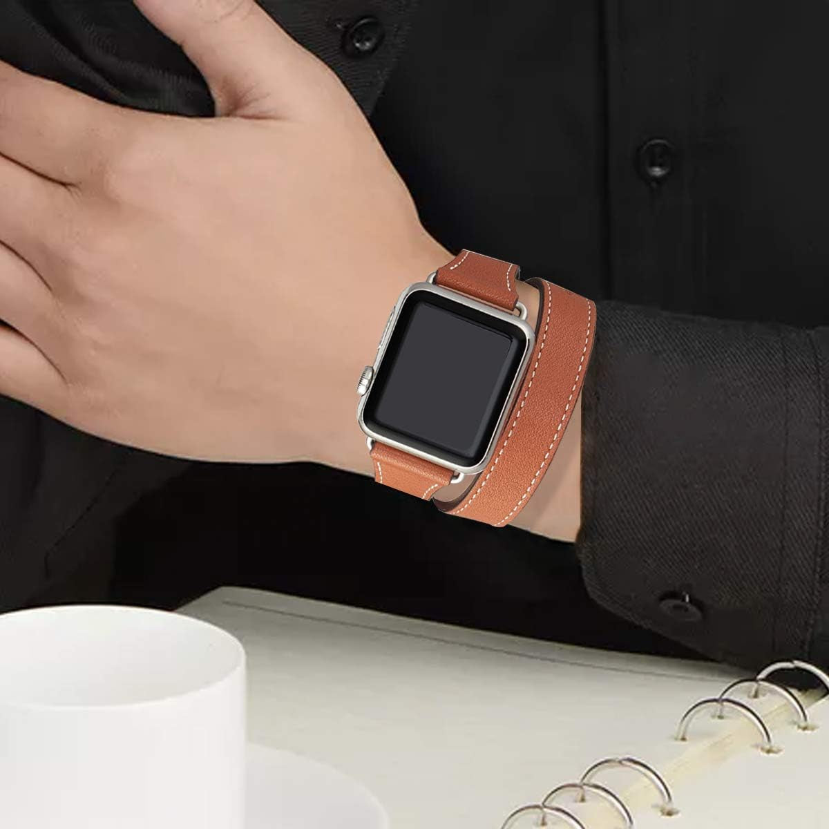 Straplab Monaco Genuine Leather Double Tour Apple Watch Band