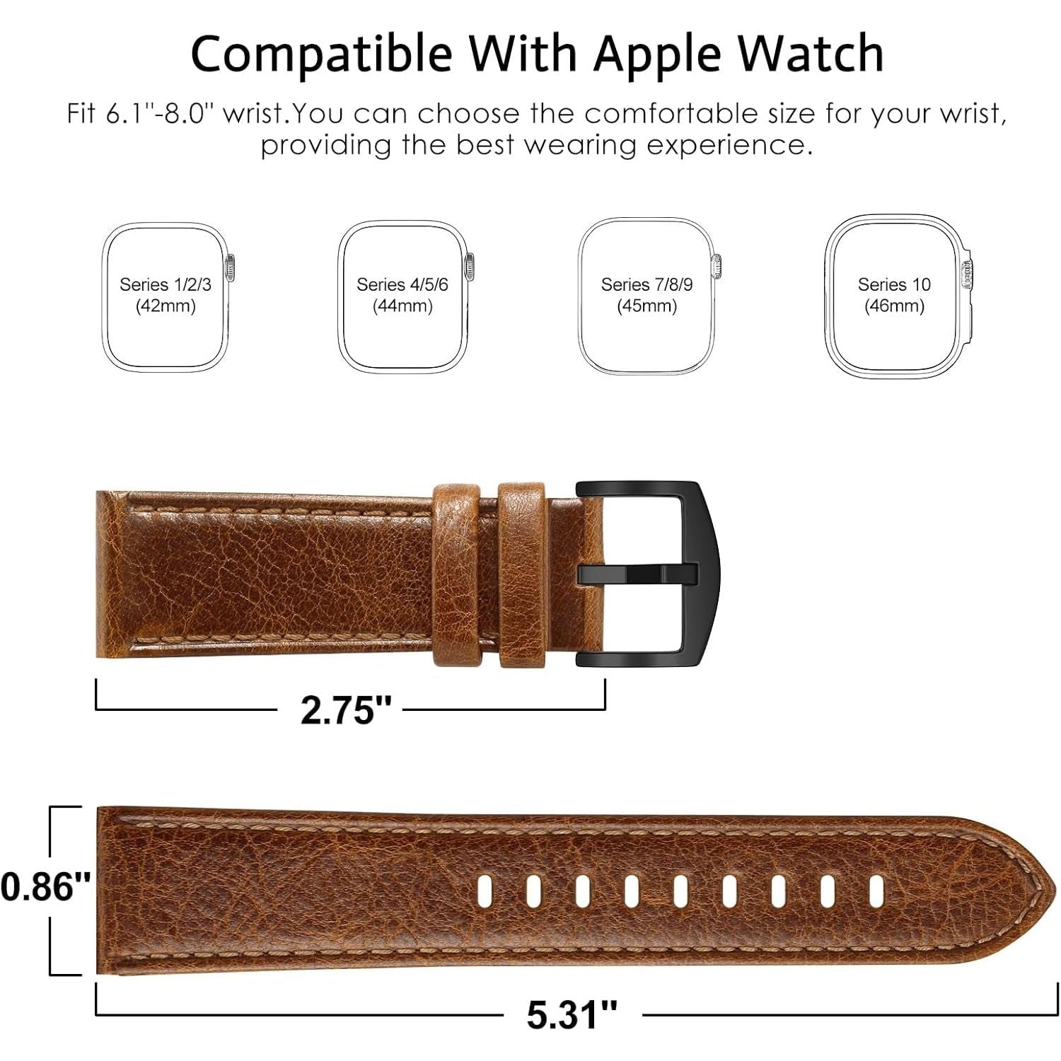 Straplab Vintage Genuine Leather Band for Apple Watch