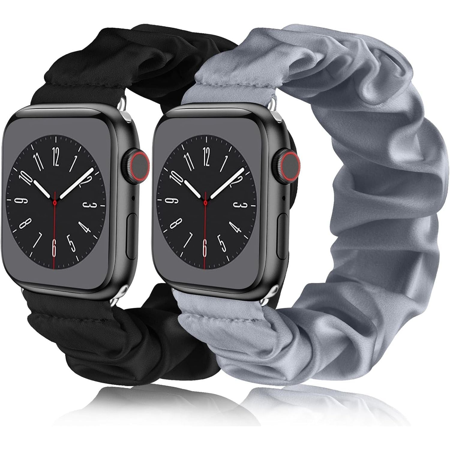 Adjustable Elastic Scrunchie for Apple Watch Band 38Mm 40Mm 41Mm 42Mm 44Mm 45Mm, Soft Stretchy Cloth Pattern Printed Fabric Women Girls Wristbands for Iwatch Series 10/9/8/7/SE/6/5/4/3/2/1