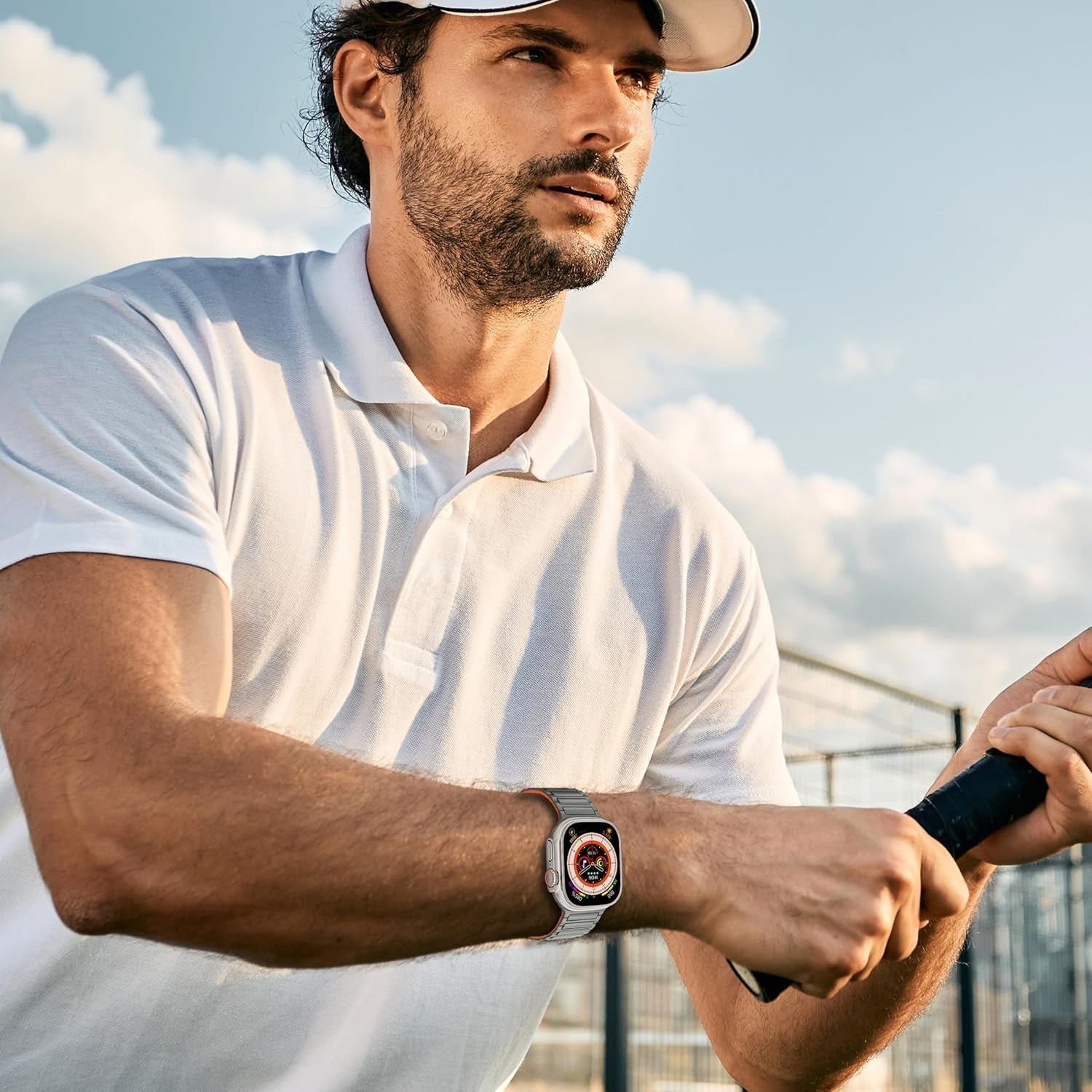 Straplab Magnetic Silicone Sport Loop Bands for Apple Watch