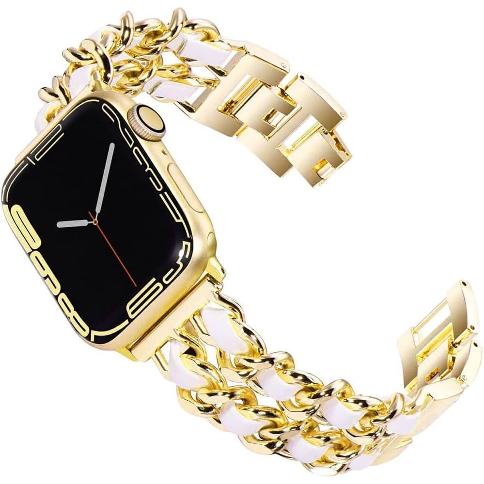 Metal Chain Bracelet Compatible for Apple Watch Band 38Mm 40Mm 41Mm 42Mm 44Mm 45Mm 46Mm 49Mm, Dressy Watch Strap for Iwatch Series 10/9/8/7/6/5/4/3/2/1/Se/Ultra
