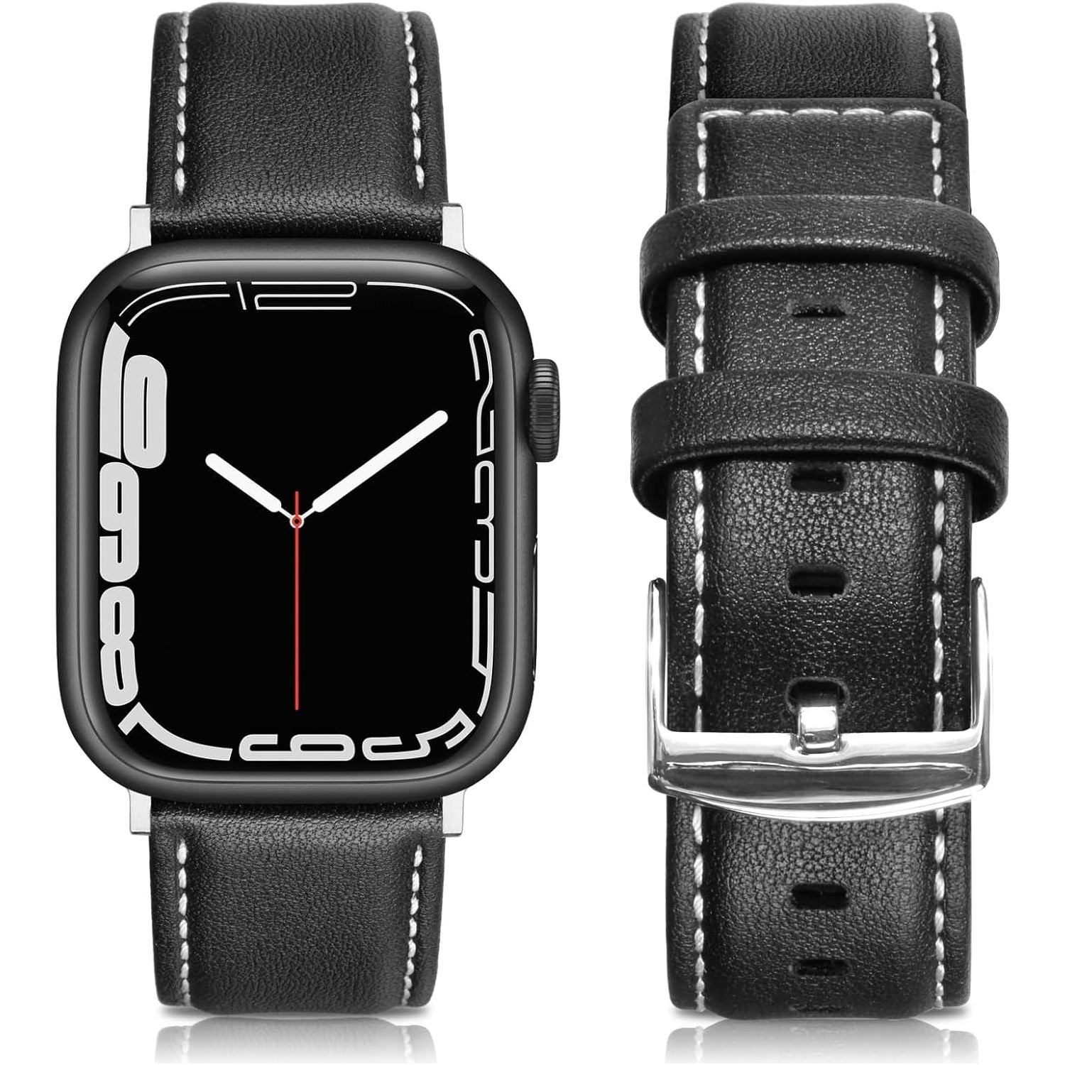 Leather Bands Compatible with Apple Watch 42Mm 44Mm 45Mm Band Men Women,Vintage Genuine Leather Wristband Replacement Band Compatible for Apple Iwatch Series 8 7 6 5 4 3 2 1 SE Sports Edition